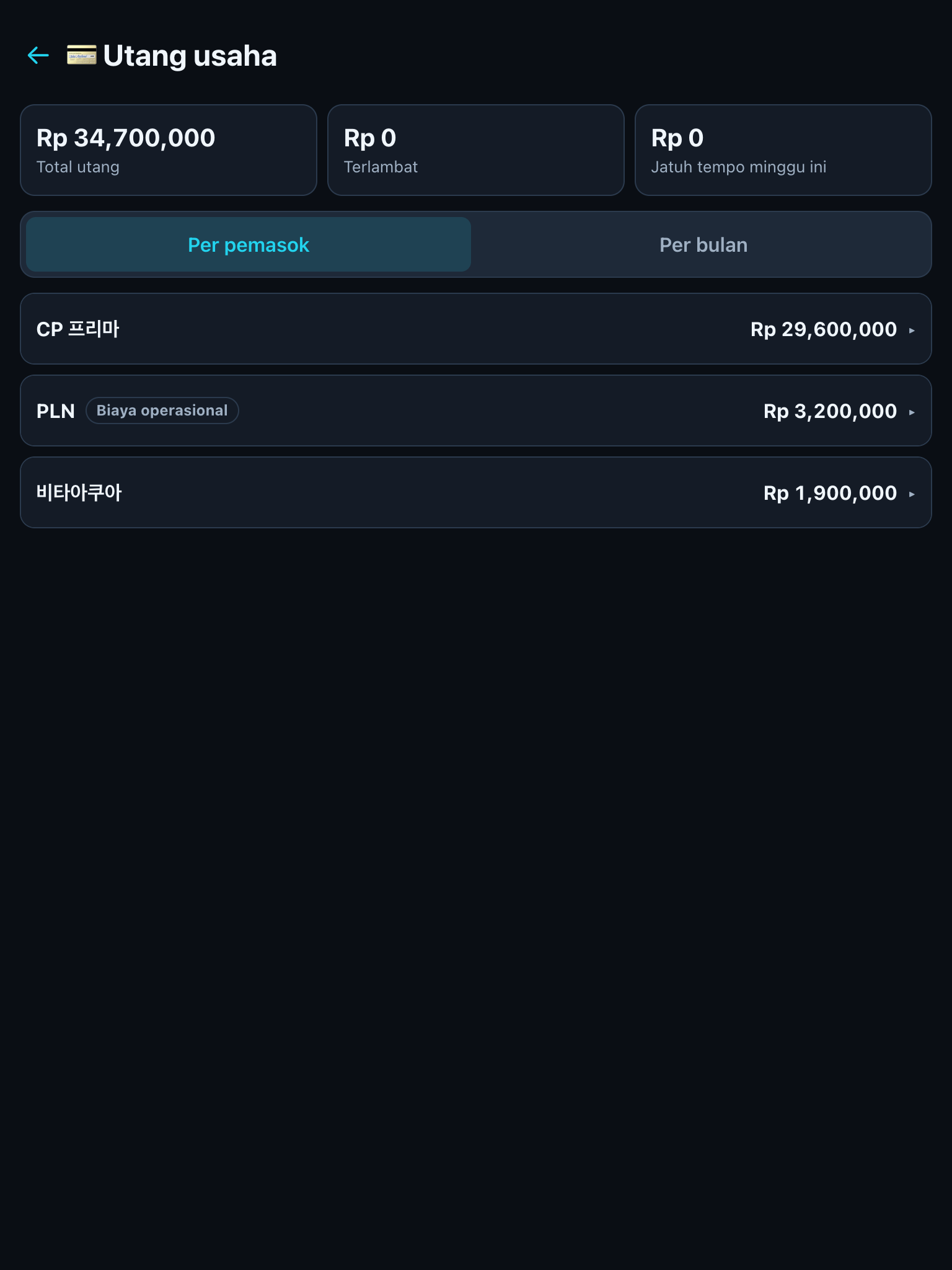 Utang usaha