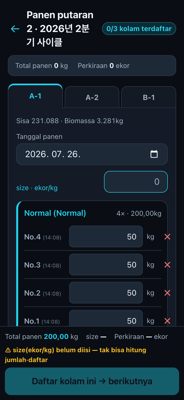 Buku timbang panen