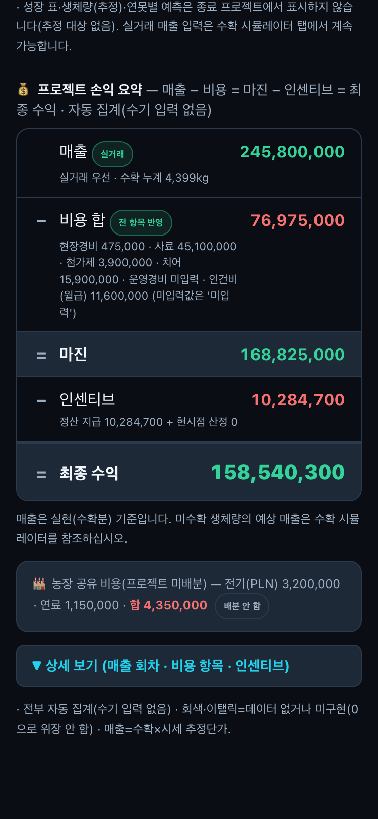 프로젝트 손익 워터폴